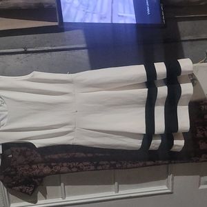 Calvin Klein, white dress /black bottom bands/ size 10
